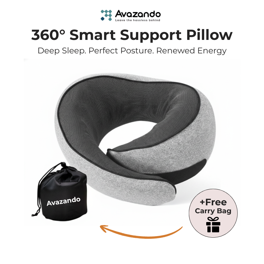 Premium Travel Neck Pillow | 360° Smart Support Pillow