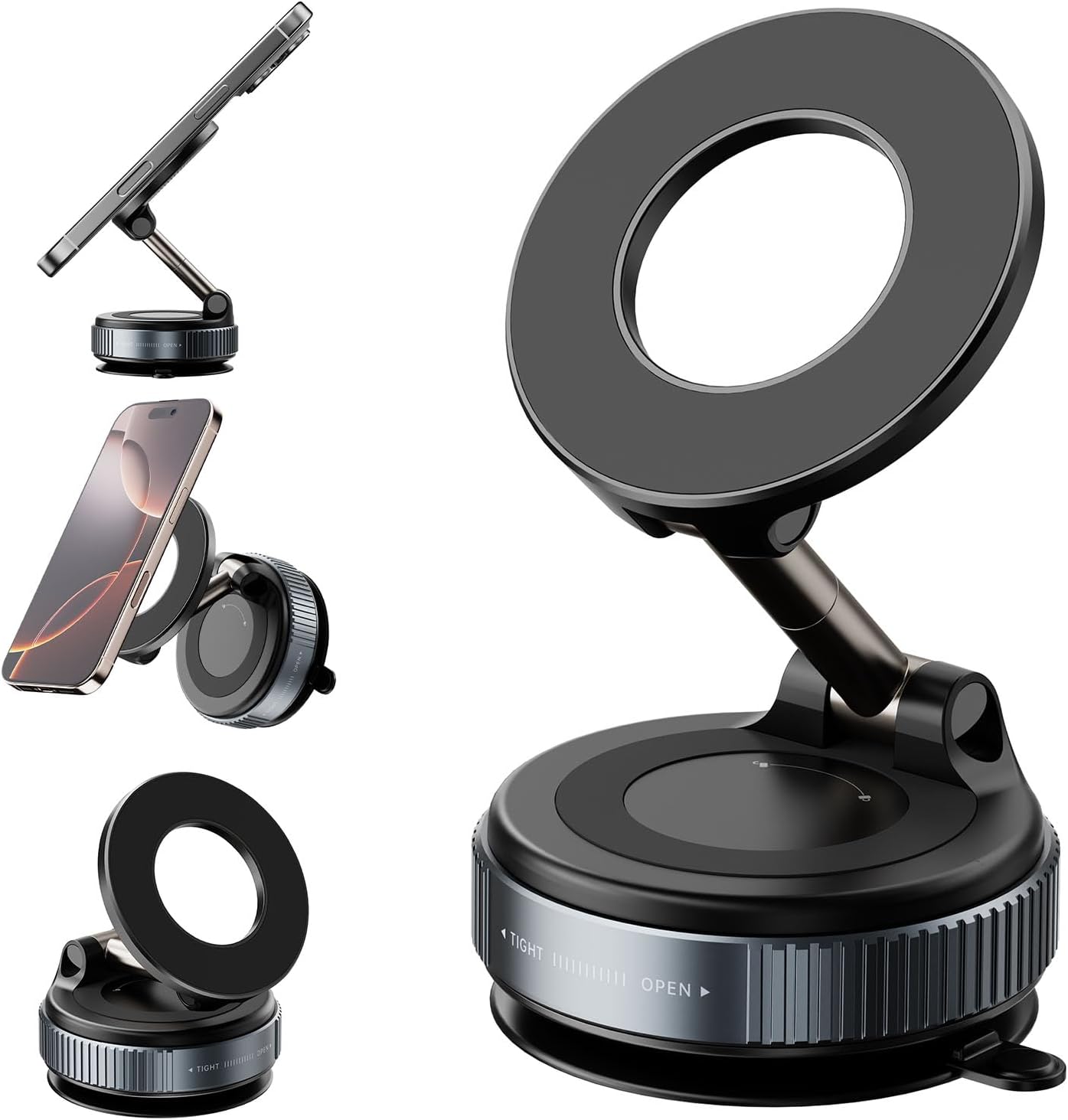 360° Phone Holder With Strong Vacuum Suction