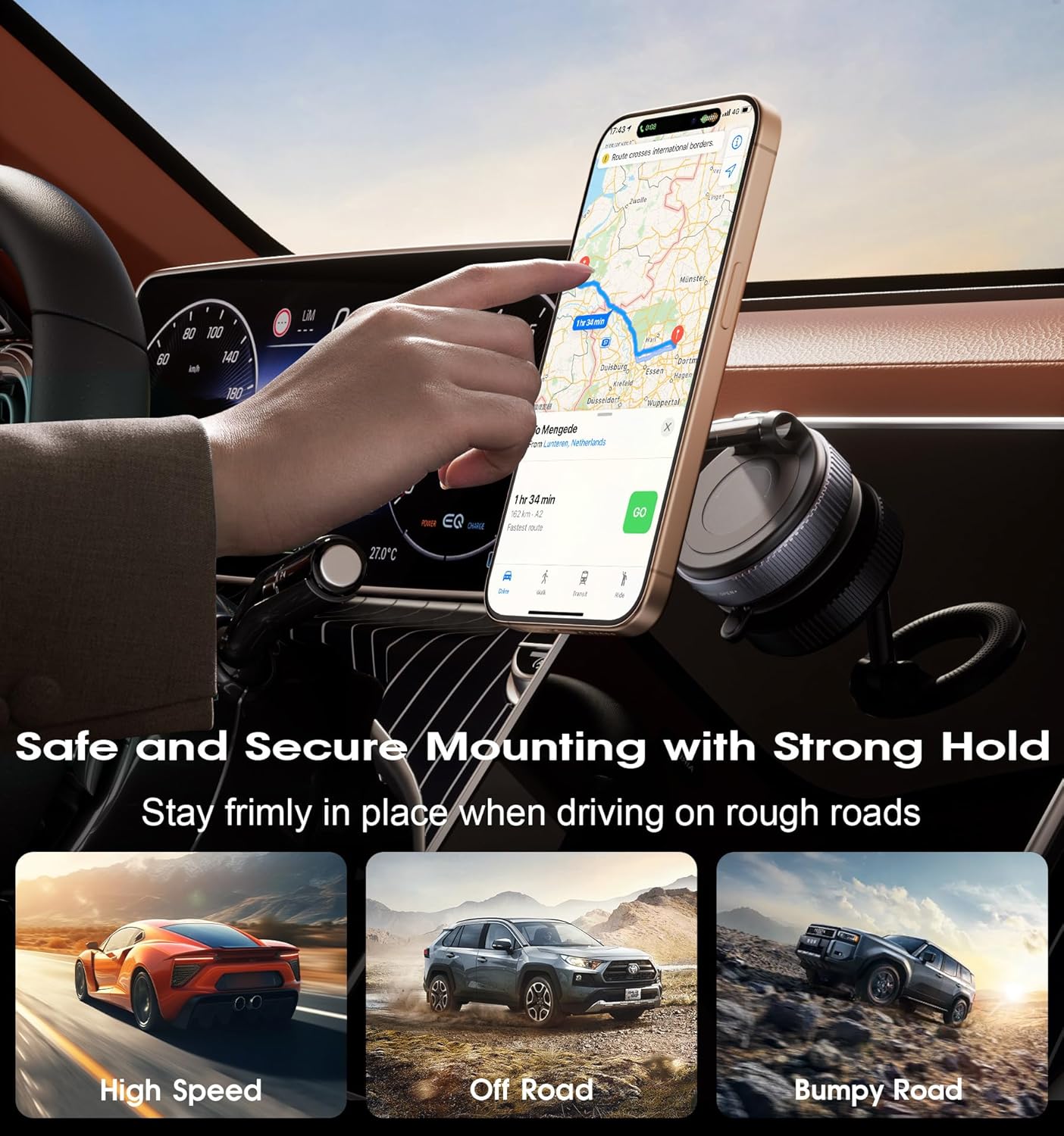 360° Phone Holder With Strong Vacuum Suction