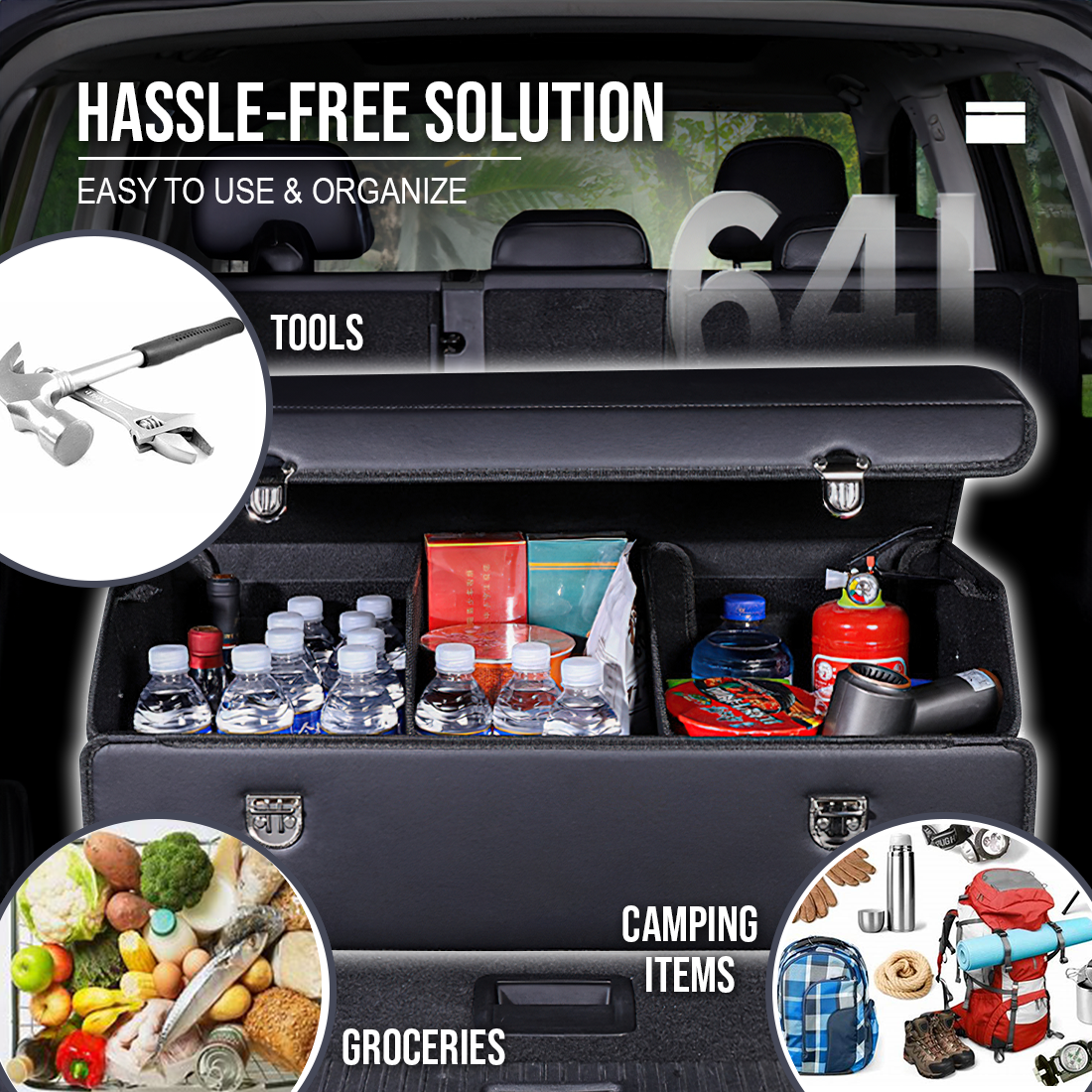 Trunk Foldable Organizer 3in1